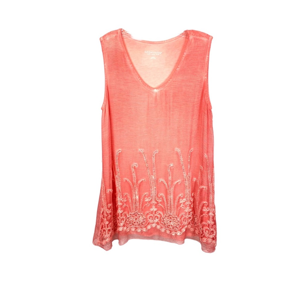 SOFT SURROUNDINGS NWOT Embellished SILK ROMANCE Sleeveless Top